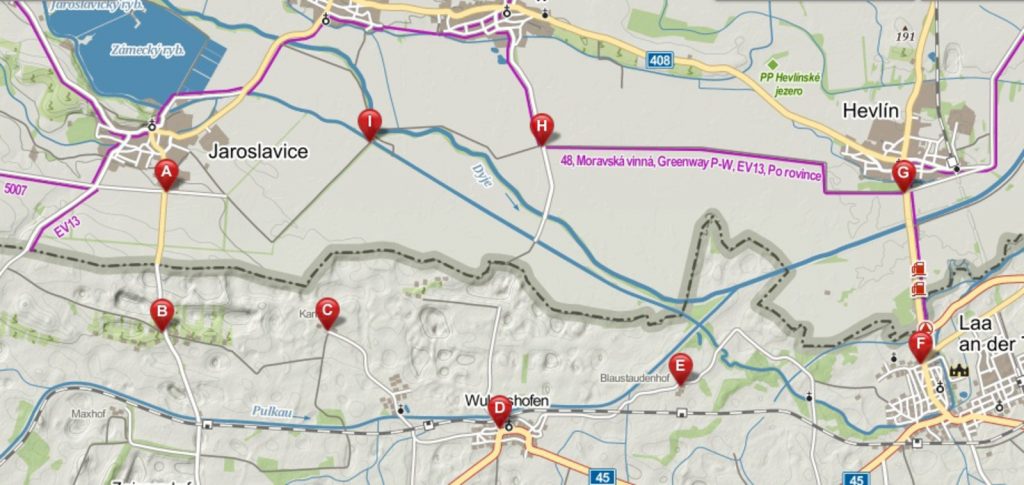 Mapa Jaroslavice - Laa